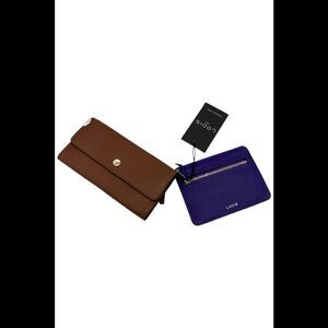 LODIS 2-pack Texas Leather Wallet Set Chnt/Heliotrop